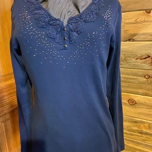 One World long sleeved ribbed embellished shirt